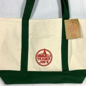 Trader Joe's Large Canvas Tote- Green